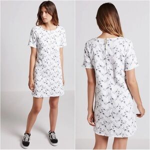 Current/Elliott Dress The Fray Edge Shift Mini Sugar Viney Floral White Blue 3